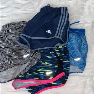 Nike and Adidas running shorts